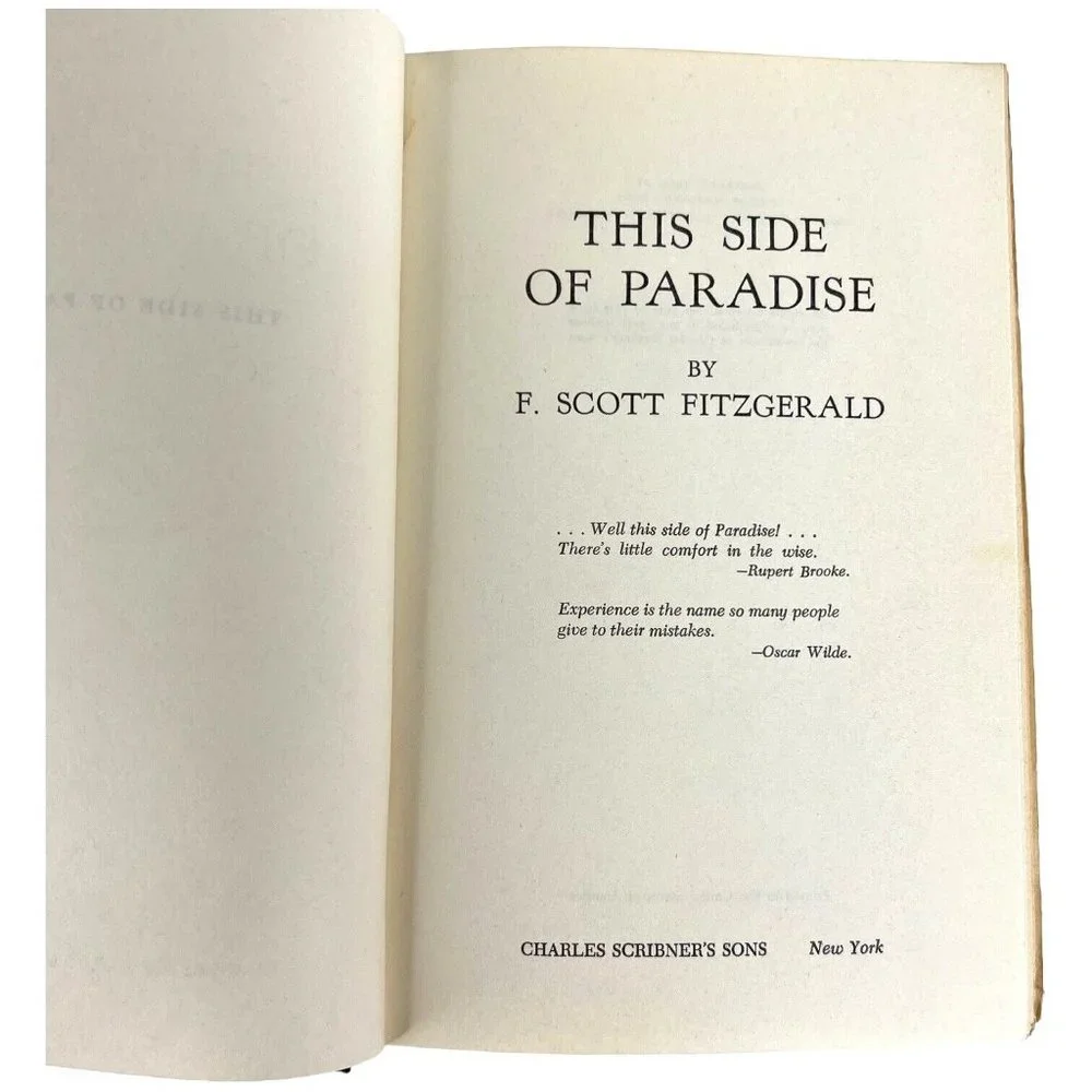 2 F Scott Fitzgerald Novels The Last Tycoon 1941 And This Side Of‎ Paradise 1920